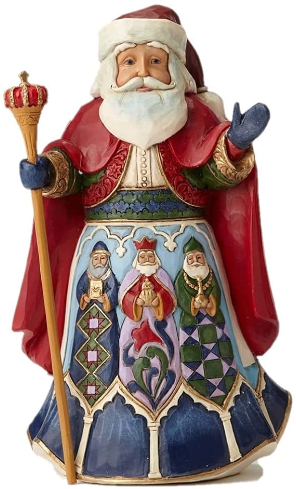 Enesco Jim Shore Heartwood Creek 7 inch Santa Stone Spanish Resin